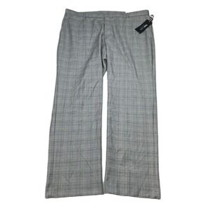 Tommy Hilfiger Plaid‎ Dress Pants Mens 38x32 Black White Straight Leg Career NEW